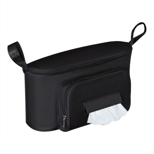 Multifunctional Stroller Bag with Large Capacity, Organizer Bag, Storage Bag, Diaper Bottle Holder, Black without Strap