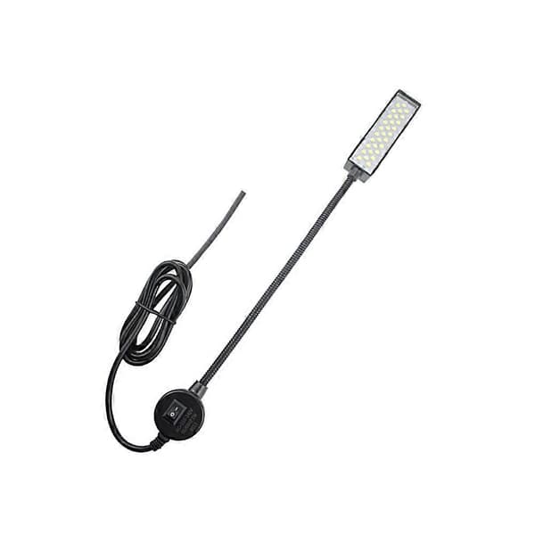 1 stk. LED-lampe til symaskine med magnetisk base, energibesparende med EU-stik (sort)
