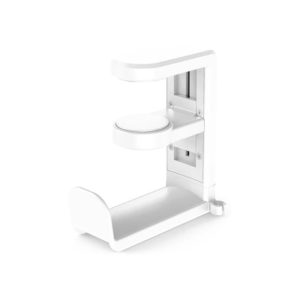 Bordklemme Hovedtelefonstativ 360° Roterende Headsetholder Hvid
