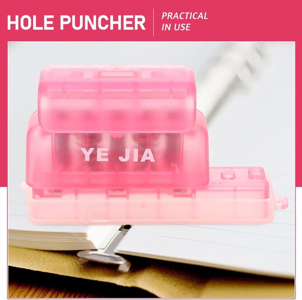 Five-Hole Punch Tool for Binder Paper Craft Office Use Small Portable Hole Puncher
