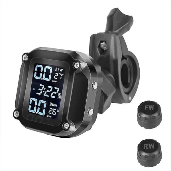TPMS Motorcykel Däcktryckssensorer Motor TMPS Däcktrycksövervakningssystem Vattentät 2 Hjul Däck Extern Sensor