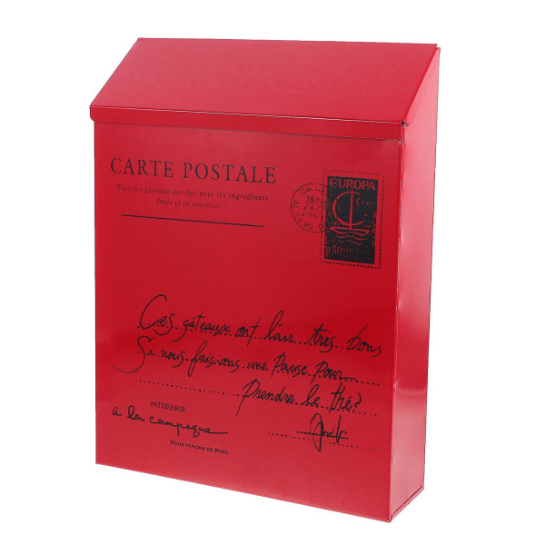 Vintage Væghængt Postkasse Retro Låsbar Brev Aviskasse Have Dekoration Rød 29.3X21.7X6.5CM Red 29.3X21.7X6.5CM