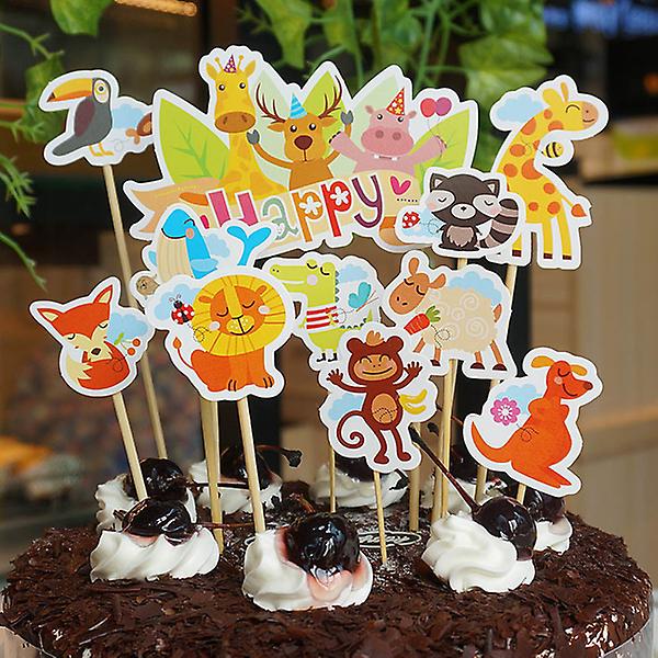 11 stk. Cupcake-dekorasjoner Dyretema Topper Dyrekake-dekorasjoner Dyrekake Toppers Dyre Cu