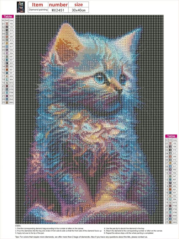 5D Diamantmaling til voksne, Kat Diamantmaling Komplet Sæt