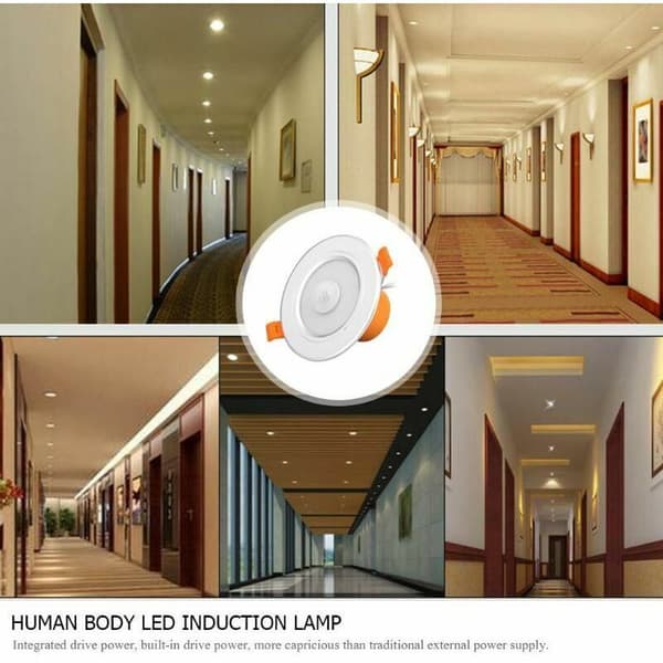 Jalleria LED Ceiling Light with Motion Sensor, Aluminum, White, 5W, 7W, 9W, Detection Range up to 6m, 3-pack