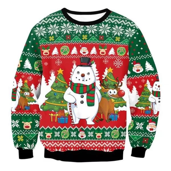 Christmas 3D Print Pattern Men's Crew Neck Sweatshirt - Loose Fit Long Sleeve Pullover - Style 6 - Size M Style 6 M Style 6 M