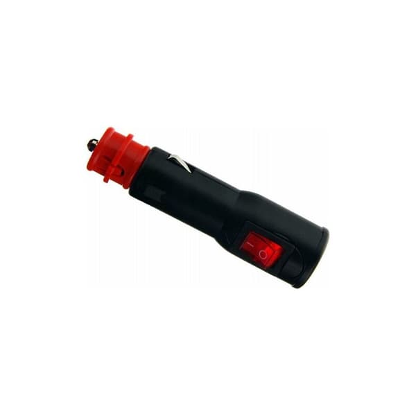 Cigarette Lighter Plug, Universal 12V Male Cigarette Lighter Socket, with Switch and Fuse for 12mm DIN HELLA / 20mm 12V-24V Socket