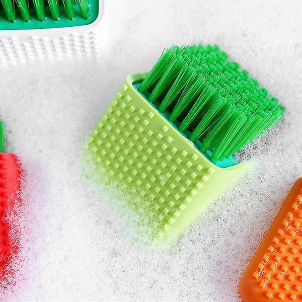 Silikon Tvätthandske Skrubb Multifunktionell Hushållsrengöring Klädborst Dubbelsidig Skrubbborst Kläder Underkläder Skor Plast Mjuk Rengöringsverktyg(