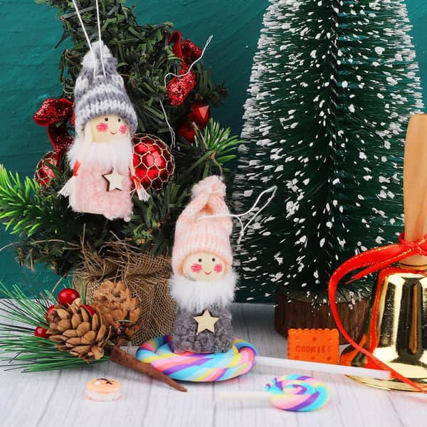 4 st Mini Christmas Tree Elf Doll Ornaments Home Decor