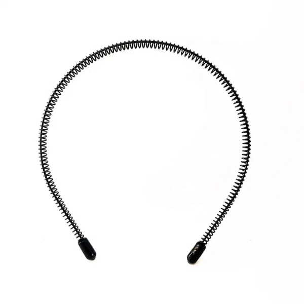 Hanyousheng 2 stk Unisex Svarte Metall Hodebånd, Bølgete Elastisk, Sklisikker Sports Hårbånd