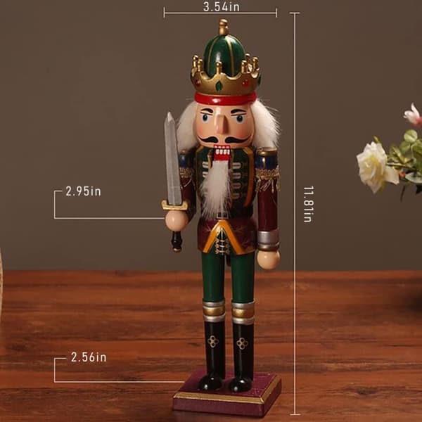 Wooden Nutcracker, 30 cm High Christmas Decoration, Nutcracker Soldier Figure, Wooden Nutcracker Decoration Statues, Christmas Nutcracker Decor (3)