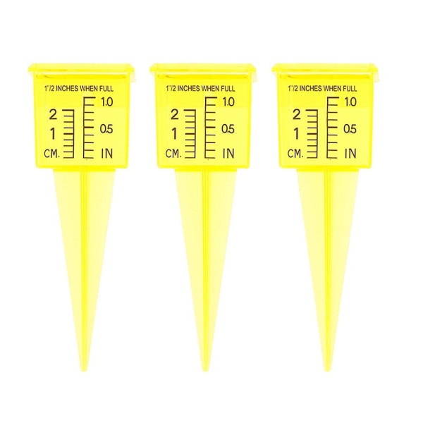 3 st Glasprovrör Regnmätningsverktyg Trädgård Vattenmätningsverktyg Nederbördsmätare Utomhus Ra Yellow 3