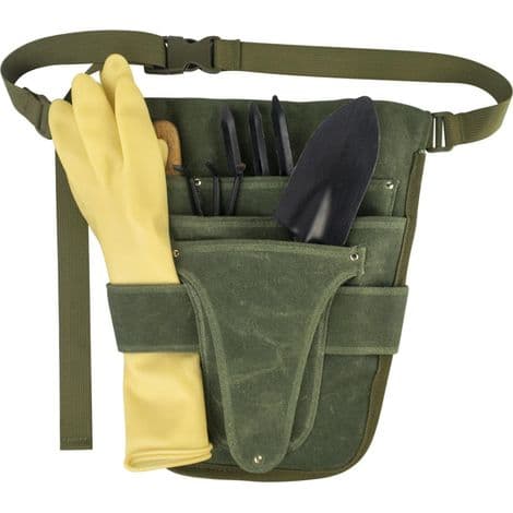 Practical Garden Tool Belt - Small, Sturdy Multi-Compartment Pouch for Gardeners and Planters