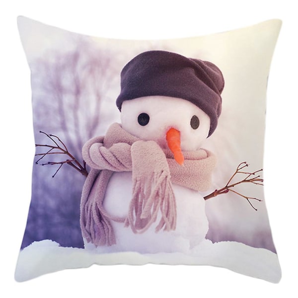 Nordisk stil julepynt pude til sød snemand 3D trykt polyester fersken fløjl firkantet pudebetræk til feriefest sofa sofa