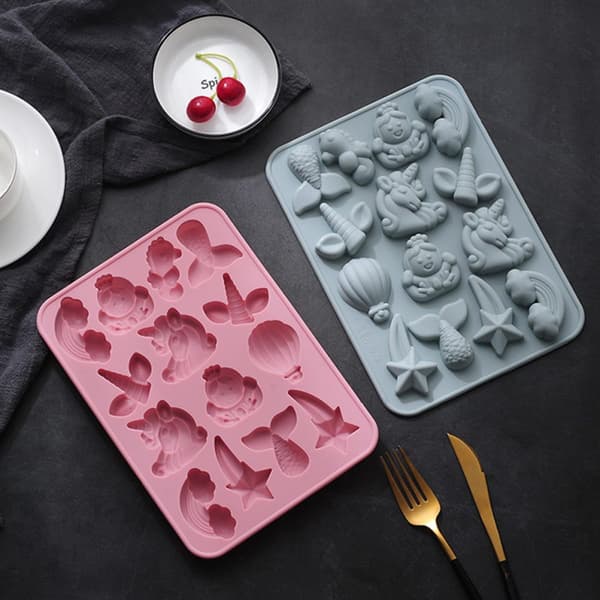 2 stk havfruehale silikonform kakebakeredskap for fondant, baking