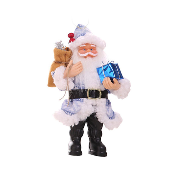 Mini Jultomte Ornament Julgran Ornament Miniatyr Resin Staty Blå