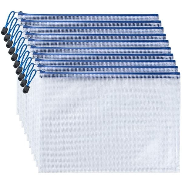 A4 Dokumentmapp Fil Blixtlåspåsar Plastplånböcker Mapp