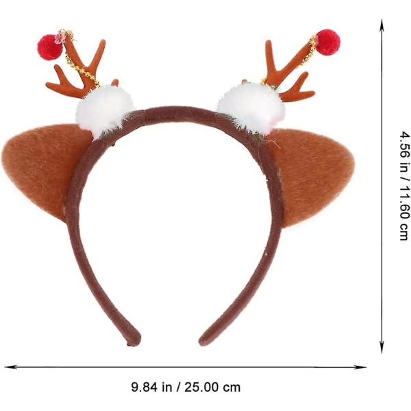 Joulupukki-hiuspanta, jouluhirven sarvet, jouluhirven sarvet, joulujuhlan hirven puku, pääpanta (1 kpl, ruskea)