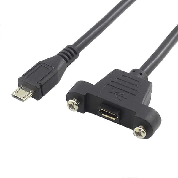 Micro USB 5Pin Hane till Hona Förlängningskabel Panelmonteringstyp med Skruvar