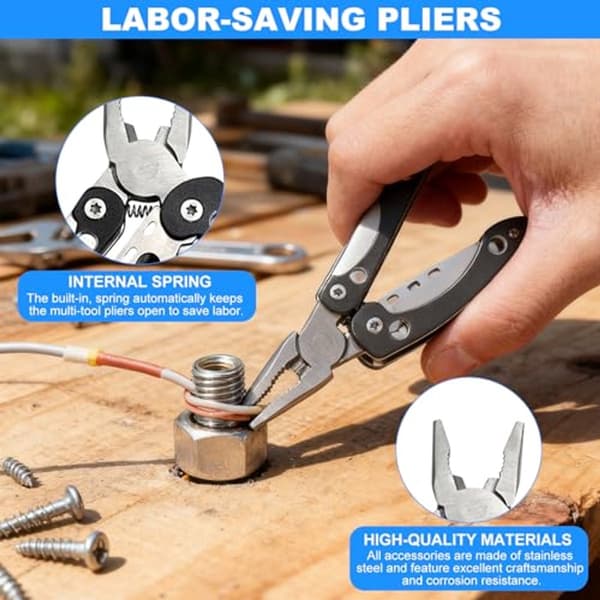 9-in-1 Multitool - Multifunctional Pliers with Scissors - Foldable Design