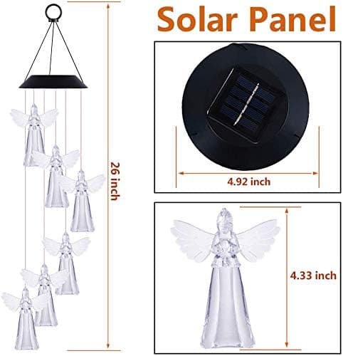 Udendørs Vindspil, Solcellelampe LED Farveskiftende