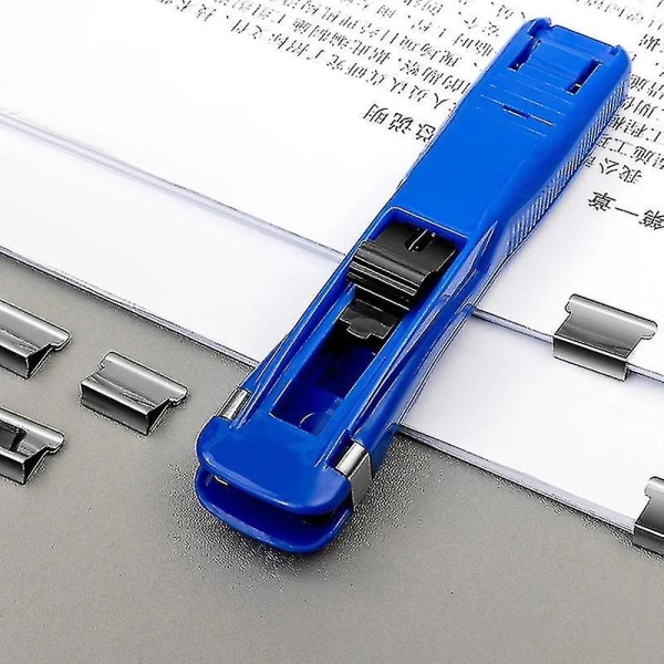 Clip Push Häftapparat Fixerade Klipp Häftapparat Bindande Klipp Återanvändbar Bärbar Pushklämma Skadar Inte Papper För Svart