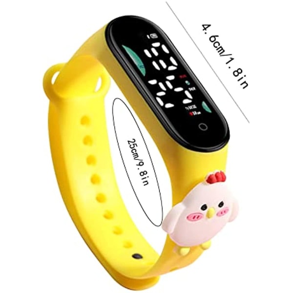 Led digital watch, tecknad vattentät watch, elektronisk sport watch för tonåringar Kids Chick