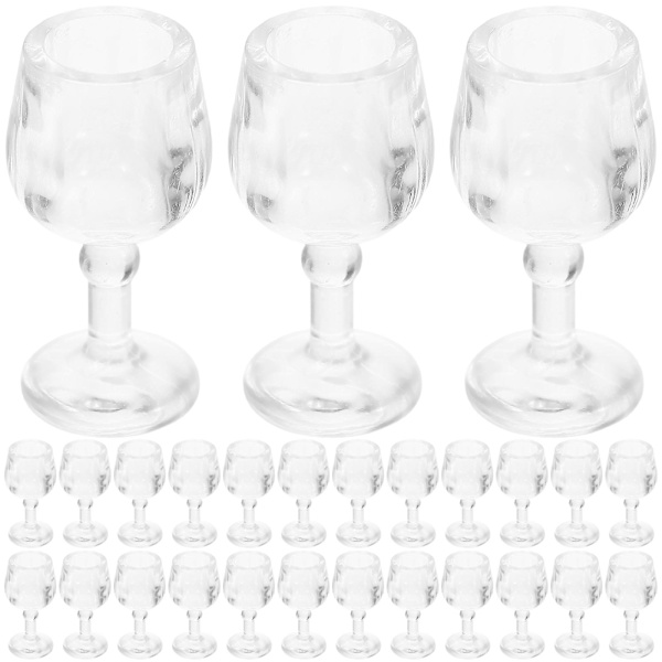 20 stk Miniatyr Tomme Vinkoppmodeller Dukkehust Mini Vinkopp Dekorasjon Rekvisitt Dukkehust Forbruksvarer Transparent2 2X1X0.7CM