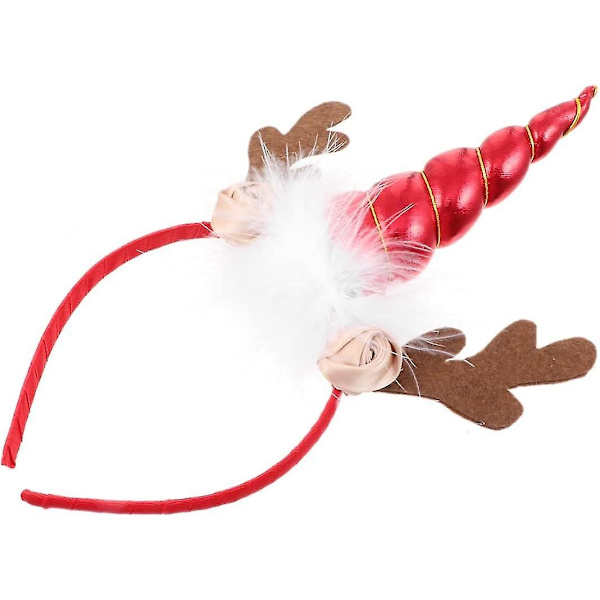 Hodebånd Unicorn Hodebånd Gevir Hårbånd Med Kunstig Pels Hårbøyle Hodeplagg Hårtilbehør Til Jul Feriefest Forbruksvarer 2stk rød
