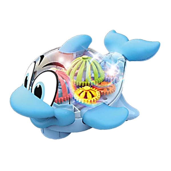 Elutrustning Transparent Dolphin Fish Universal Walking, Bländande ljus, Ljud och ljus leksak, Bea Blue
