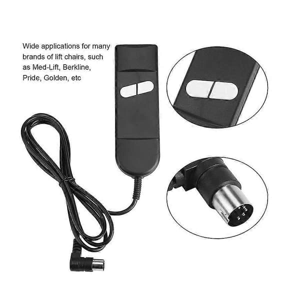 Electric Recliner Controller 2 Buttons 5 Pin Hand Control for Home Appliances Adjustable Bed Lift Recliners