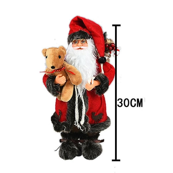 Christmas Father Santa Decor Figures Free Standing Christmas Dolls Xmas Santa Claus Indoor Table Fireplace Decoratons