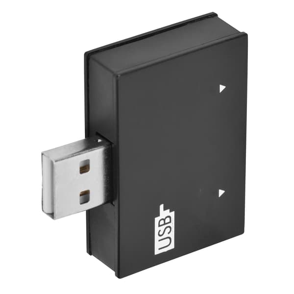 USB2.0 Hub Han til 2-Port USB Dobbelt Oplader Splitter Adapter Konverter Koncentrator (Sort)