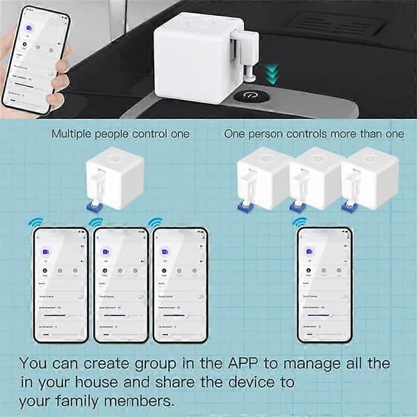 DB Fingerbot Plus Smart Switch Bot Fingerbot Plus Trykknapp Smart Hjem Smart Life Stemmekontroll med Hvit White