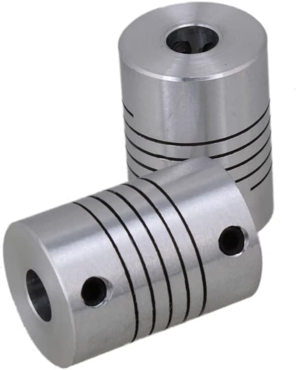 3 stk. fleksible akselkoblinger for skriver, rustfri leddkobling for trinnmotor