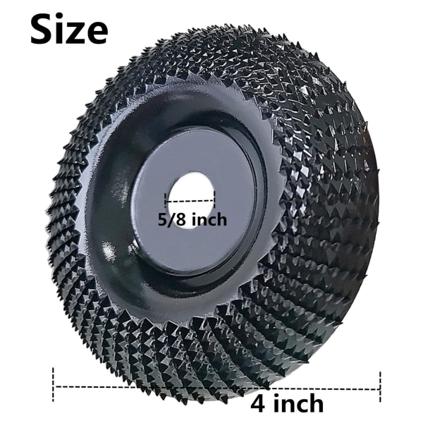 Træskærings-Slibeskive Hjulskive 4 Tommer Træformning Hjul Træ Slibeskive til Vinkelslibere med 5/8” Spindel