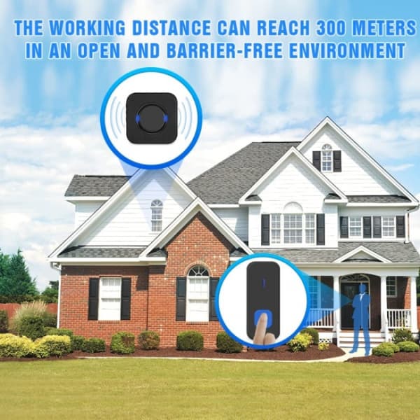Smart Electronic Wireless Doorbell, Battery Operated, Portable, S