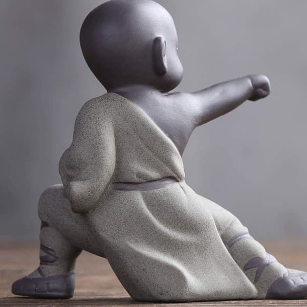 Mini Kung Fu Munk Ornament Buddha Statue Te Dyr Zen Have T