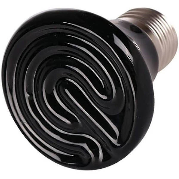 25 Watt Mini Reptilvärmelampor 2-pack Infraröd Keramisk Värmeelement Ingen Ljus Svart