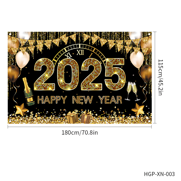 Gott Nytt År Bakgrund Nyårsafton Fest Guld Bakgrund Skål till Nyår Hej 2025 Semesterbanderoll Välkomnande 2025 Fest