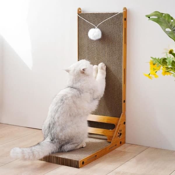 Fortykket vertikal klorebrett for katter, slitesterkt klorebrett for innekatter