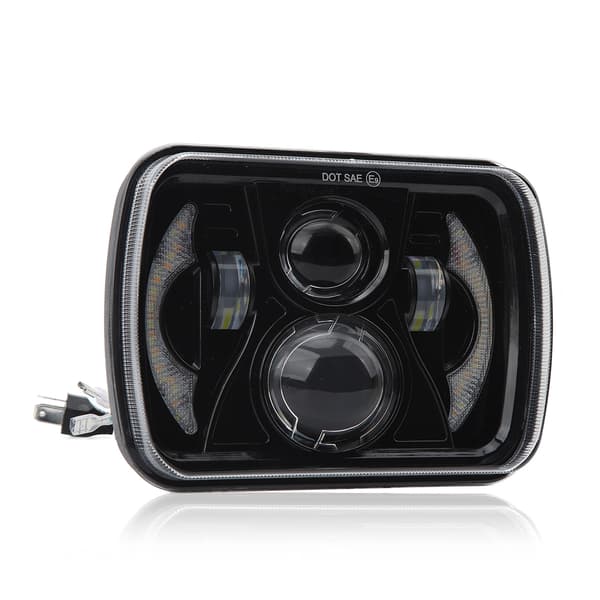 Firkantet bilfrontlys LED DRL Frontlys Blinklys Vanntett Høy Transmittans Lys 12V til 48V
