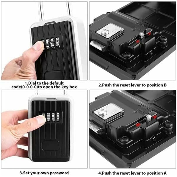 Wall Mounted Key Box, Waterproof Combination Padlock, Secure Key Storage, Aluminum Alloy, Portable Security Lock with Sliding Cover for