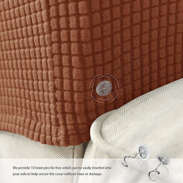 Sæt med 2 Jacquard Stretch Sofa Armlænsbeskyttere Skridsikre Møbelbeskyttere Armlænsbetræk til Sofa Recli Russet Brown