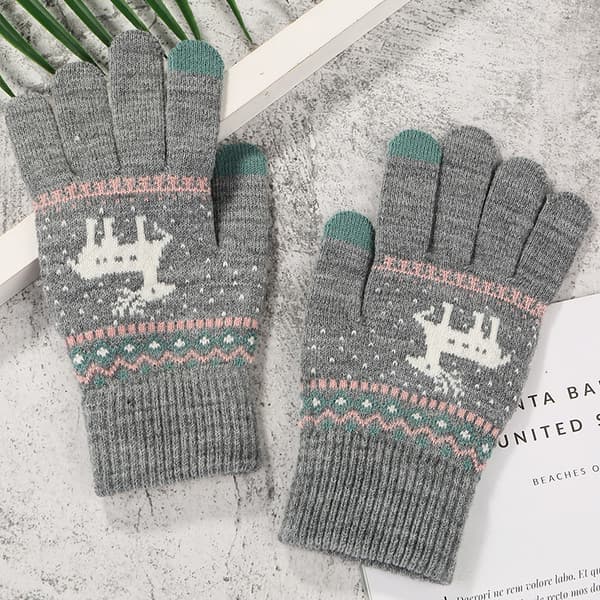 Liten Hjort Beige+Grå 2-pack, Magic Gloves Dam Värmefoder