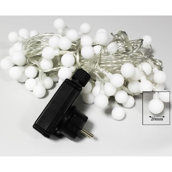 10 meter LED string lights with 100 warm white bulbs (for a bistro-like setting)