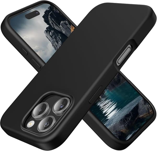 Silicone Case Compatible with iPhone 16 Pro Max Case Soft Ultra-thin Protective Shockproof Liquid Silicone Phone Case, 6.1 \" Midnight Black_tfrf