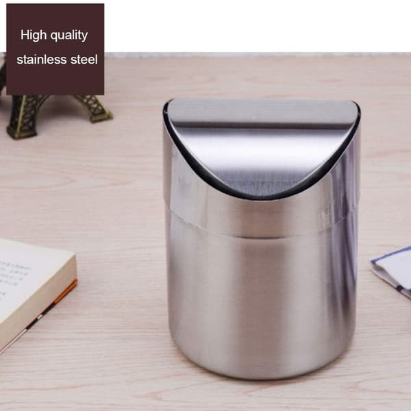 Stainless Steel Desktop Bin, Creative Mini Storage Basket, Kitchen Countertop Bin, Red
