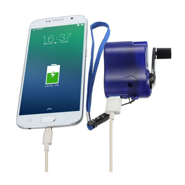 Genset USB-interface Håndsvingoplader Blå