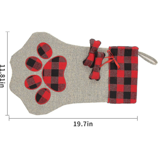 Jule Strømper Plaid Strømper 18\" Burlap Hængende Jule Strømpe, Plaid Jule Strømper Til Børn Godteposer Strømper Gaveholdende Sæt Til C